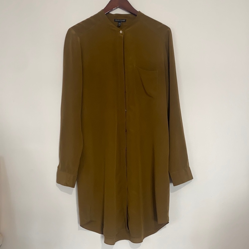 Eileen Fisher Olive Green Tunic Top